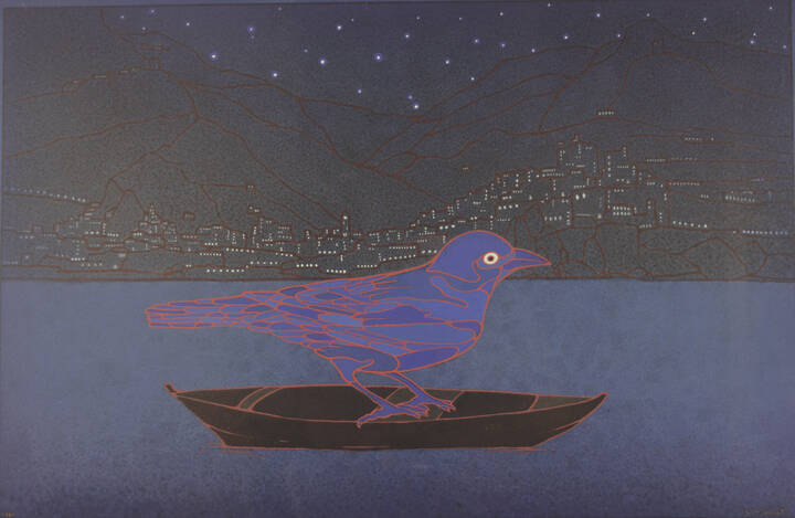 FRANCESCO CASORATI - 'Amalfi di notte' 1982