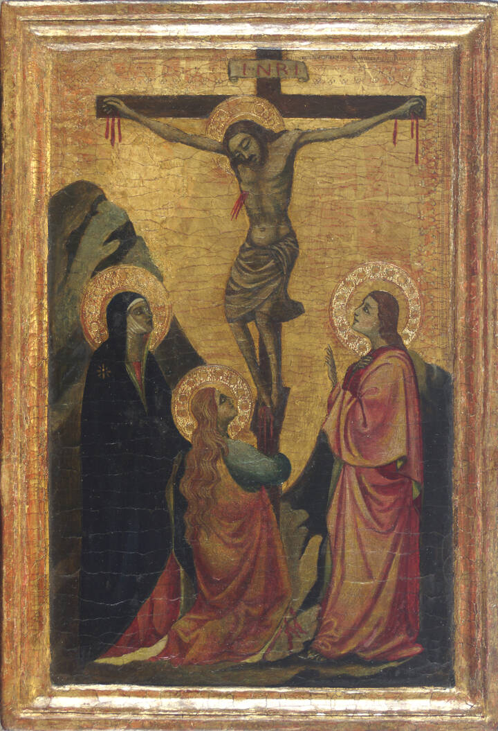 PITTORE ANONIMO TOSCANO - 'Crocifissione di Gesù Cristo' primo quarto del XV secolo