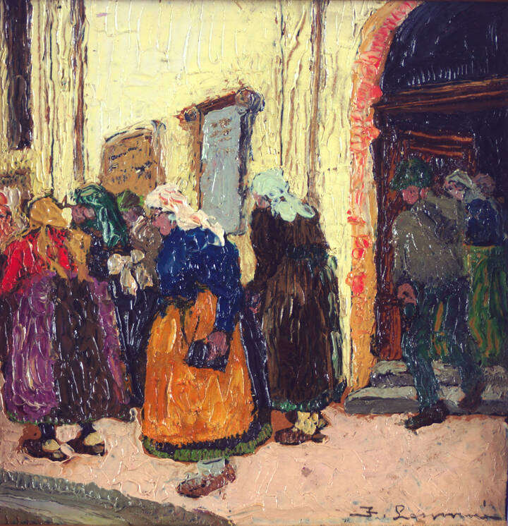 FAUSTO LEMMI - 'Muzzano Biellese - L'uscita dalla Messa'