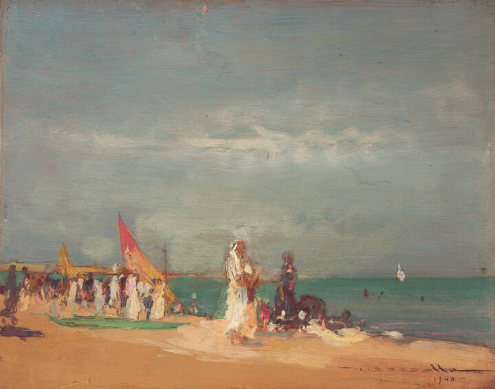 GIUSEPPE BOZZALLA - 'In spiaggia' 1940