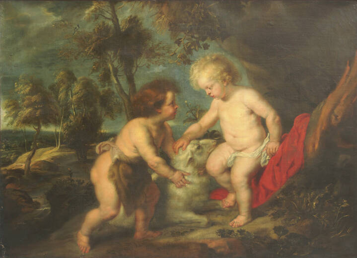 PITTORE ANONIMO - 'San Giovannino infante e Bambin Gesù'