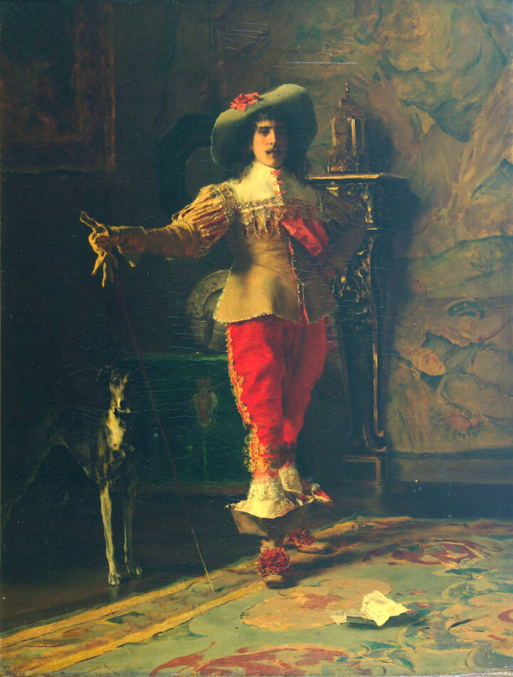 FRANCESCO VINEA - 'Gentiluomo col suo levriere'