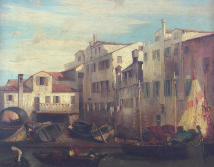 PITTORE NON IDENTIFICATO - 'Barche a riva'