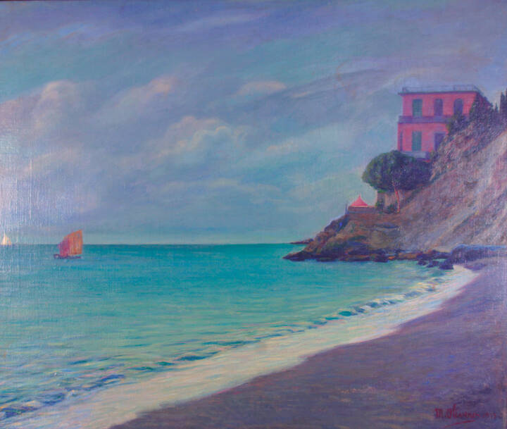 MATTEO OLIVERO - 'Marina di Sturla' 1913<br>