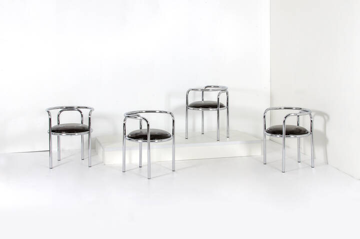 GAE AULENTI - Quattro poltroncine mod. Locus Solus