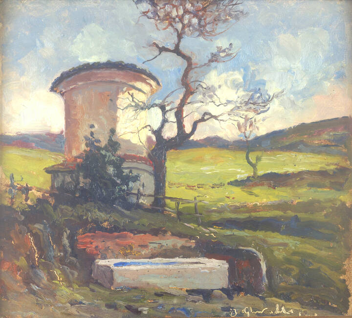BENEDETTO GHIVARELLO - 'Paesaggio di campagna'