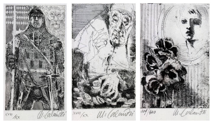 MARIO CALANDRI - Lotto di tre incisioni<br>