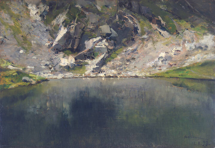 LORENZO DELLEANI - 'Un angolo del lago sotto il Mucrone' 12/8/1893