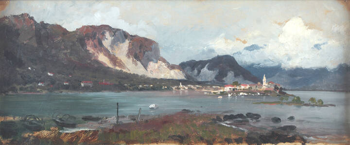 PIETRO SASSI - 'Dall'Isola Bella guardando verso l'Isola dei Pescatori' settembre 1886