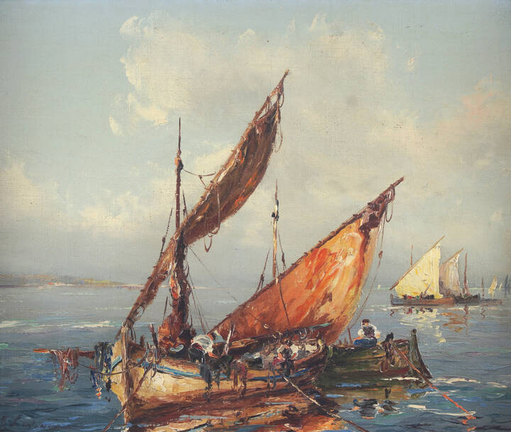 GEORGES LAPCHINE - 'Barche di pescatori'