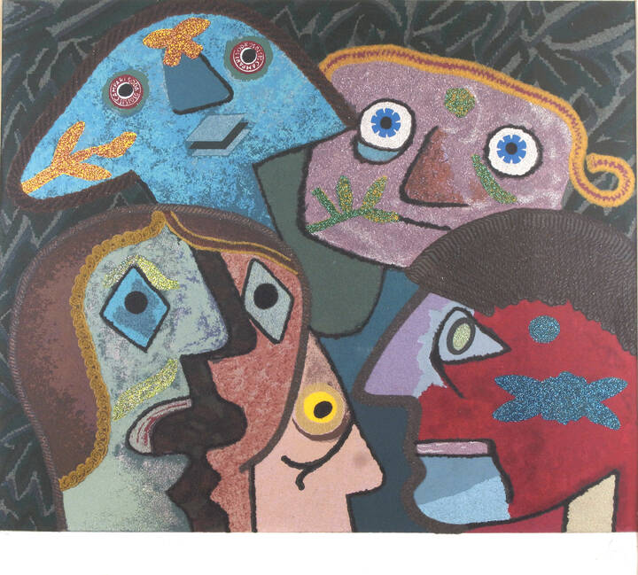 ENRICO BAJ - 'Quattro personaggi'