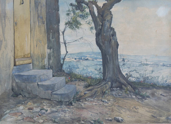 NINO COSTA - 'Scorcio con rustico e paesaggio'