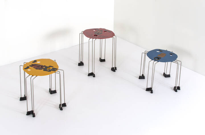 GAETANO PESCE - Tre tavolini della serie 'Triple Play '