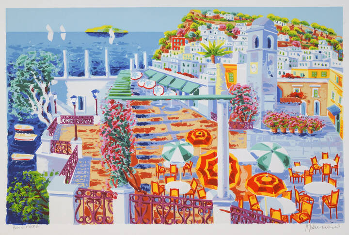ATHOS FACCINCANI - 'Poesia di colori sulla piazzetta di Capri'