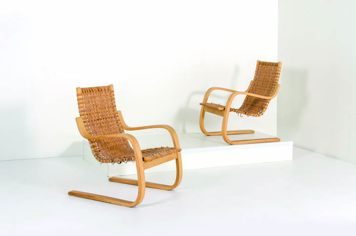 ALVAR AALTO - Coppia di poltrone mod. 406