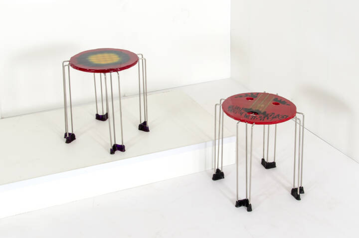 GAETANO PESCE - Due tavolini della serie 'Triple Play '