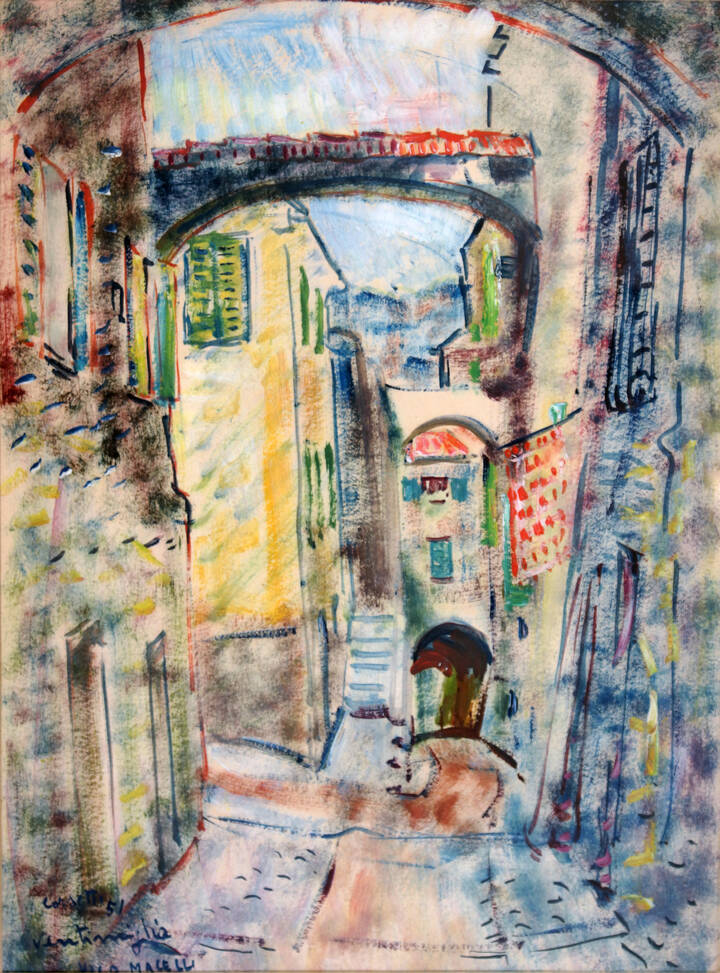 ATTILIO CORSETTI - 'Ventimiglia - Vico Macelli' 1951