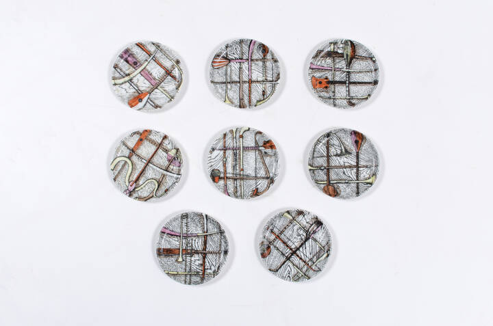 PIERO FORNASETTI - Otto piattini della serie 'Orchestra'