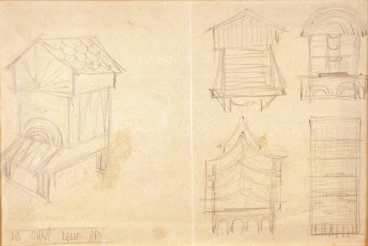 FORTUNATO DEPERO - 'Studio per la città delle api'