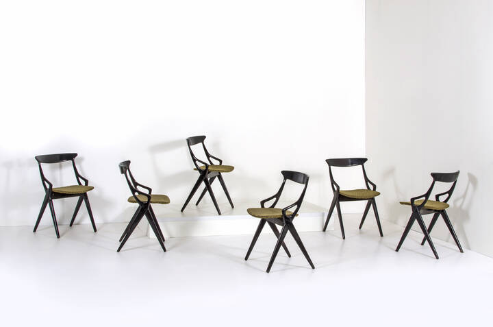 ARNE HOVMAND-OLSEN - Sei sedie mod. 71