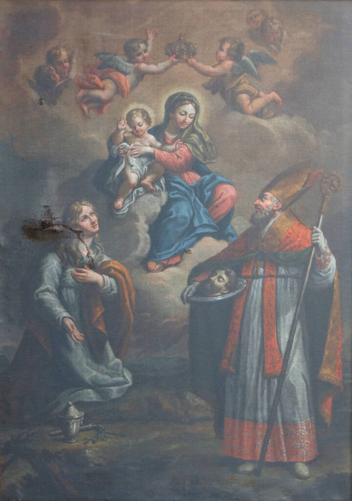 GIUSEPPE FRANCESCO REGIS - 'La Vergine e il Bambino con i Santi Maria Maddalena e Dionigi' 1810