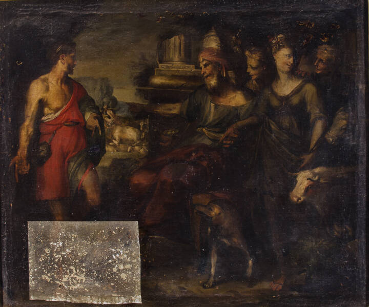 PITTORE ANONIMO - 'Scena sacra' XVII secolo