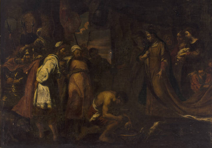 PITTORE ANONIMO DEL XVII SECOLO  - 'La regina Tomiri che riceve la testa di Ciro'