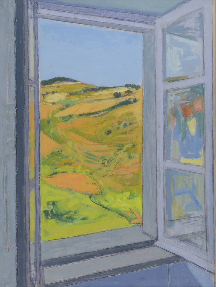 FRANCESCO MENZIO - 'Finestra con paesaggio sulle Langhe' 1964