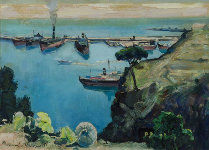 DOMENICO VALINOTTI - 'Il mare di Savona' 1955