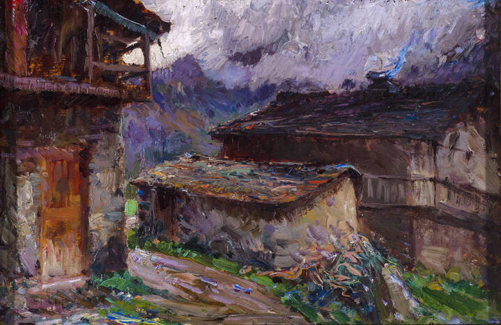 ALESSANDRO LUPO - 'Notturno con baite' 1925