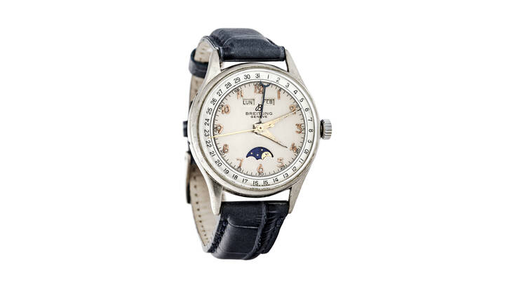 BREITLING - Triplo calendario con fasi di luna, anni '50