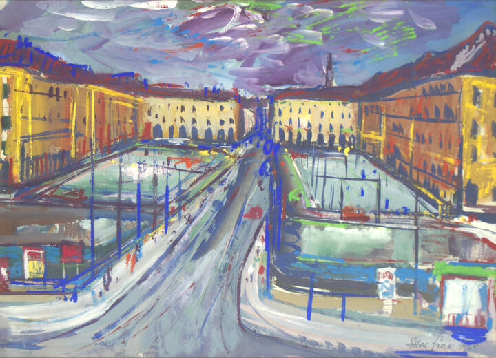 ETTORE FICO - 'Torino - Piazza Vittorio' 1965