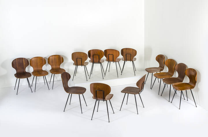 CARLO RATTI - Quattordici sedie mod. Lulli