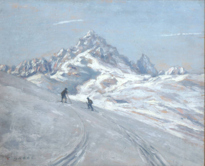 CESARE MAGGI - 'Sciatori in montagna' periodo 1915/1918