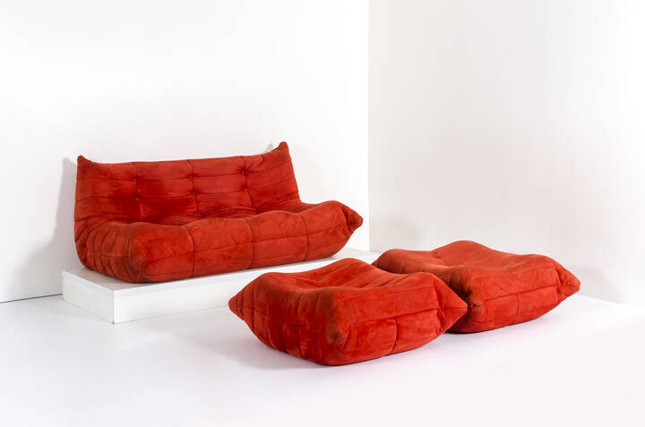 MICHEL DUCAROY - Divano e due pouff mod. Togo