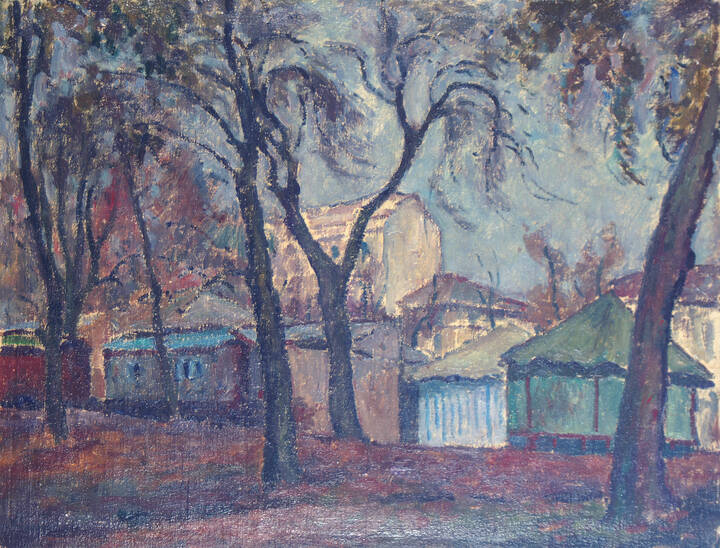 RAFFAELE DE GRADA - 'Dai giardini pubblici - Milano' ante 1948