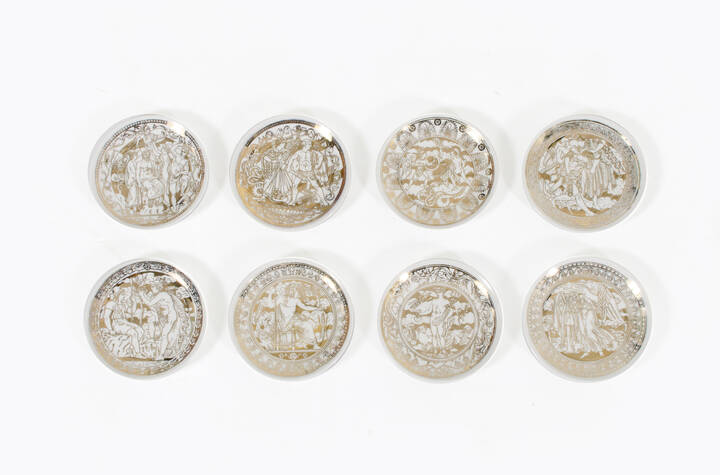 PIERO FORNASETTI - Otto piattini della serie Mitologia