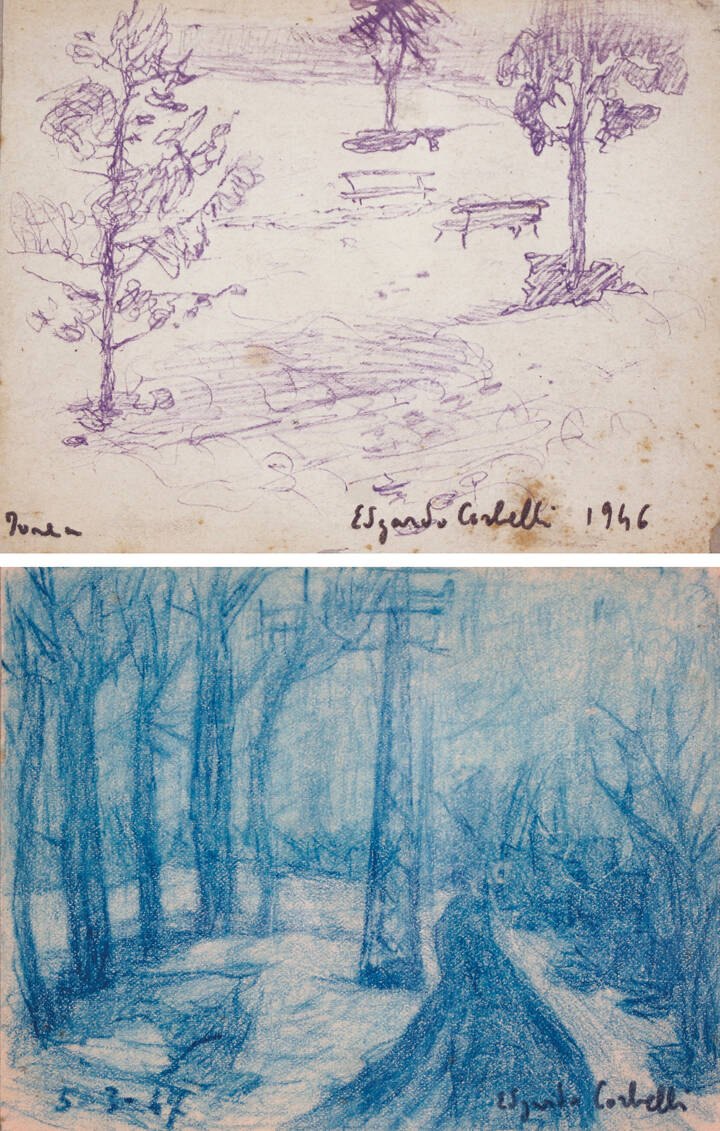 EDGARDO CORBELLI - Coppia di disegni