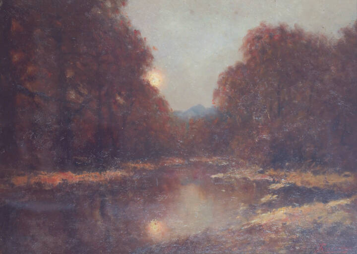 PIETRO PIACENZA - 'Autunno sul torrente Marna (Racconigi)'