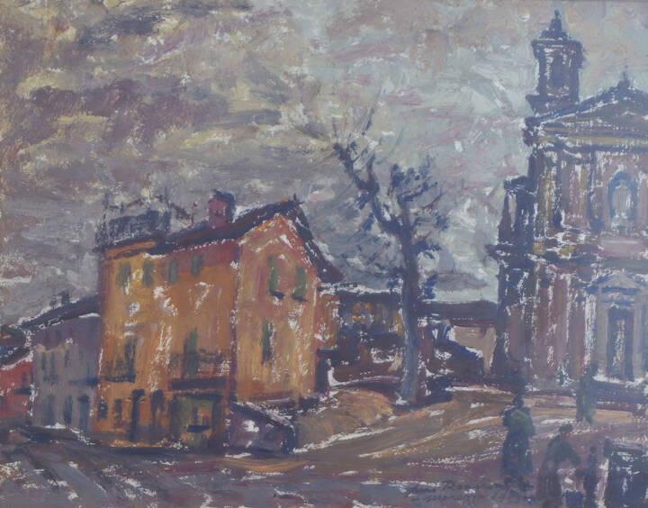 PINO ROASIO - 'Piazzale della Chiesa' Morozzo 1953