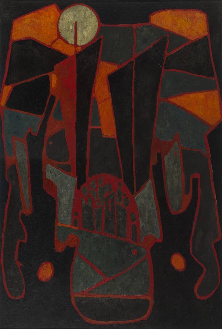 FRANCESCO CASORATI - 'Battello illuminato dalla luna'