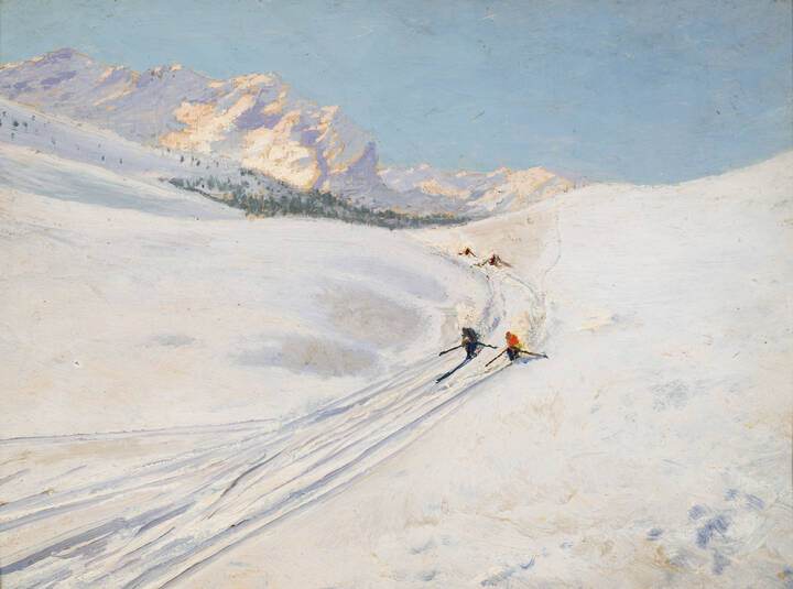 ALFREDO BEISONE - 'Sciatori al Sestriere' 1937