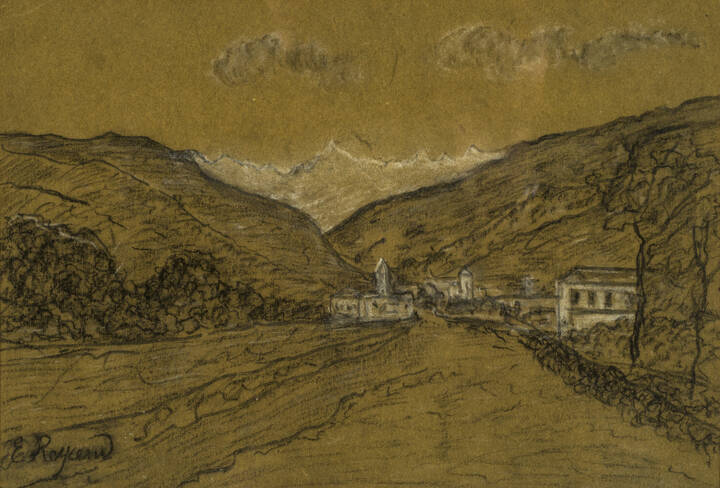 ENRICO REYCEND - 'Paesaggio con case'