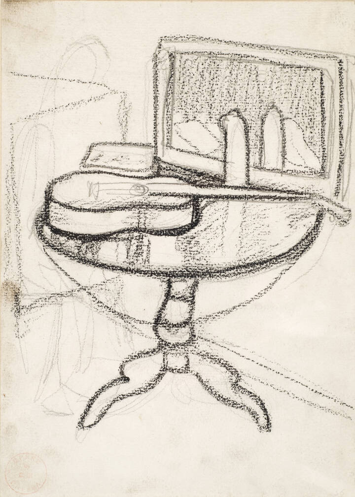 GIGI CHESSA - 'Natura morta con chitarra e specchio' 1922