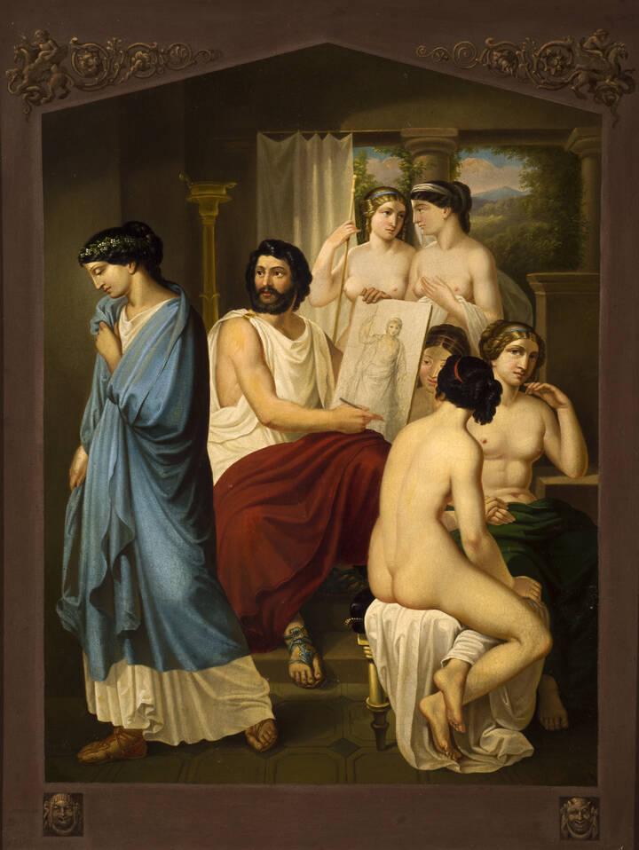 SCUOLA NEOCLASSICA - 'Zeuxis dipinge Elena'