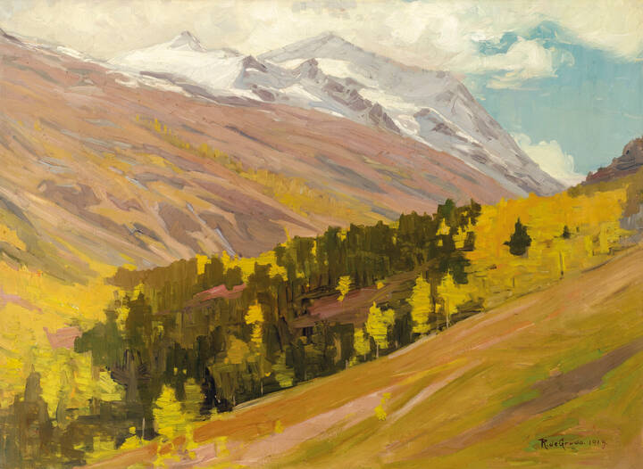 RAFFAELE DE GRADA - 'Paesaggio montano' 1919