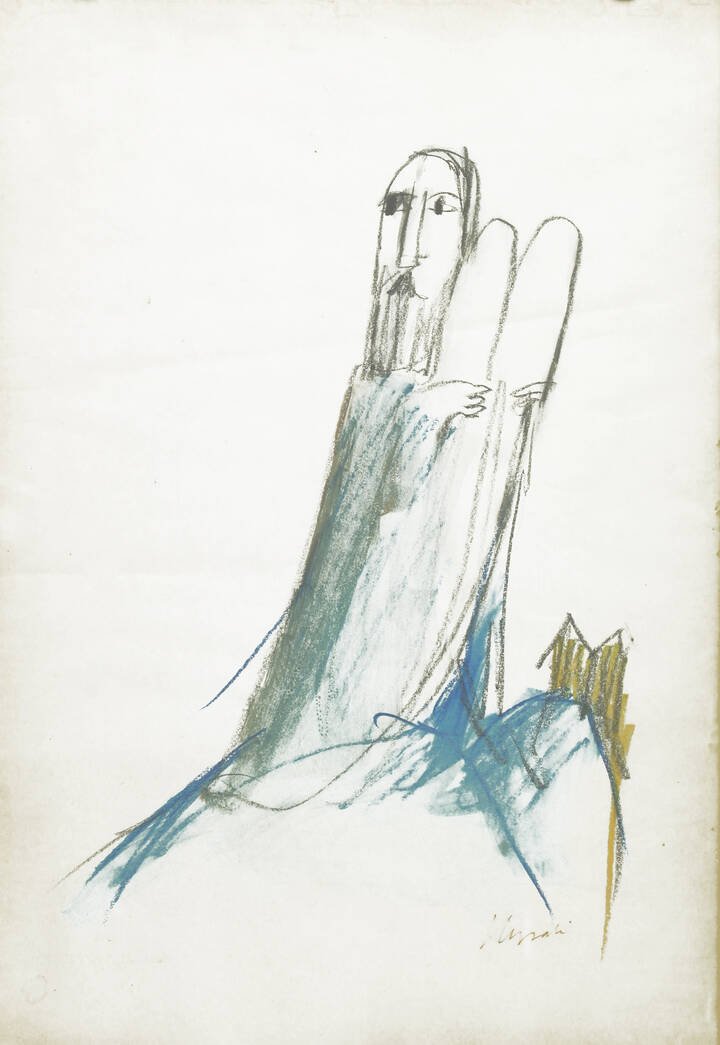 EMANUELE LUZZATI - 'Mosé con le Tavole della Legge'