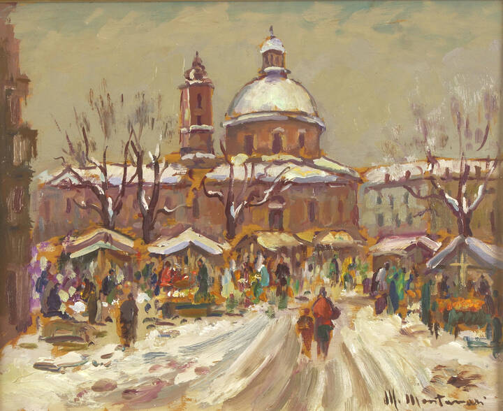 MICHELE MONTANARI - 'Torino - Neve in piazza Carlina'
