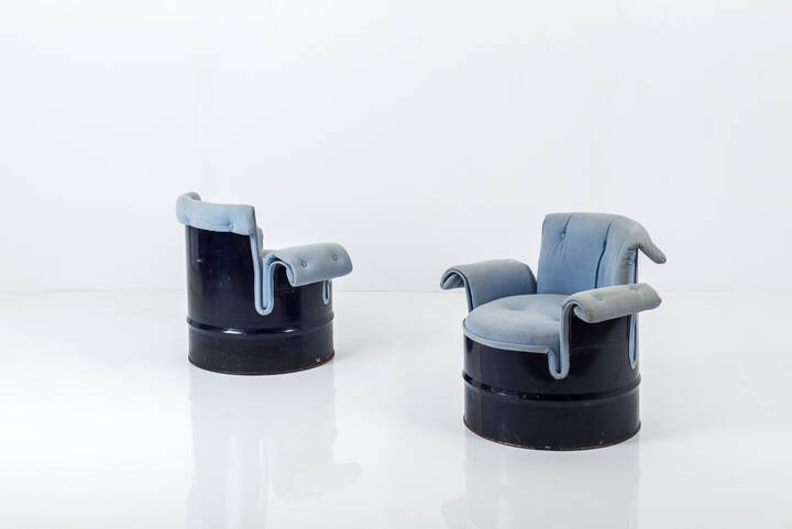 GIULIETTO CACCIARI - Coppia di poltrone mod. Alidone