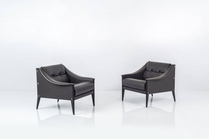 GIO PONTI - Coppia di poltrone mod. Dezza